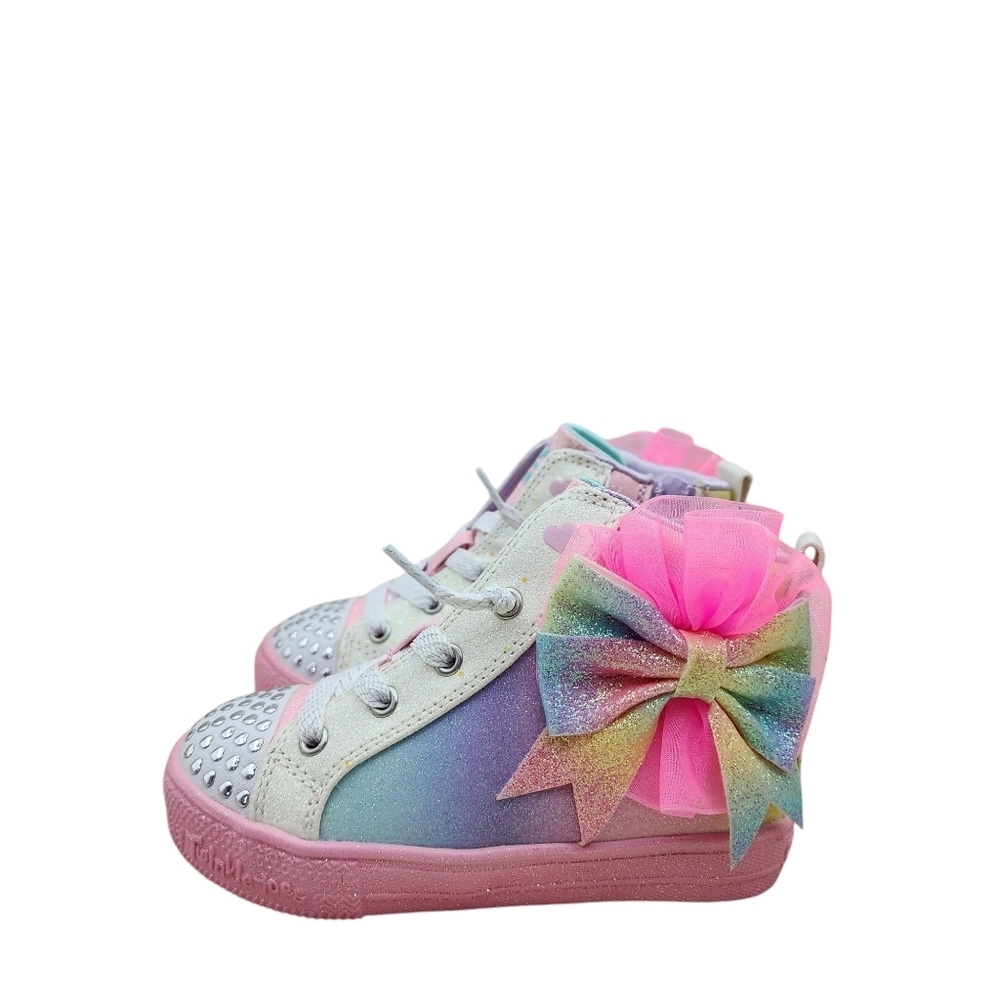 Skechers Girls Twinkle Toes Rainbow Dust Casual Light Up Sneaker - 8